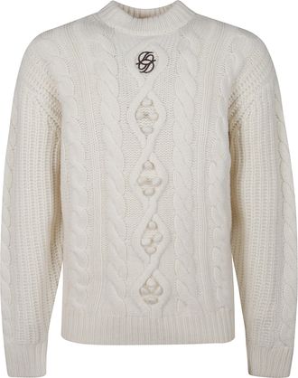 Dr&ocirc;le de Monsieur Off-White Cable Knit Sweater