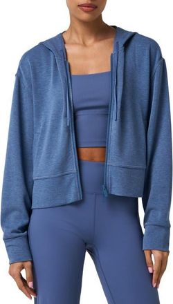 Travis Mathew Skyloft Zip-Up Hoodie in Heather Moonlight Blue at Nordstrom, Size Xx-Large