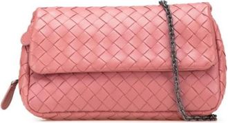 Bottega Veneta Pre-owned Woven Leather Crossbody Bag - unisex - Vintage Schoudertas - Roze - ONE Size - Leer - Vintage