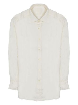 120% Lino Slim-Fit Linen Button-Down Casual Shirt