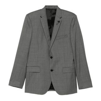 Lardini Blazers, male, Gray, Size: M Virgin Wool Suit