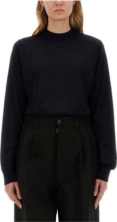 Maison Margiela Crewneck - Dames - Ronde hals truien - Blauw - S - Wol - Truien & Vesten
