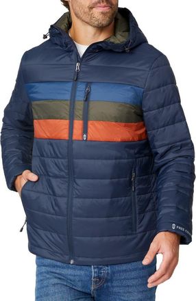 Free Country Colorblock Puffer Jacket in Navy at Nordstrom Rack, Size Xx-Large