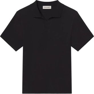 Frame Denim open-collar T-shirt - Zwart