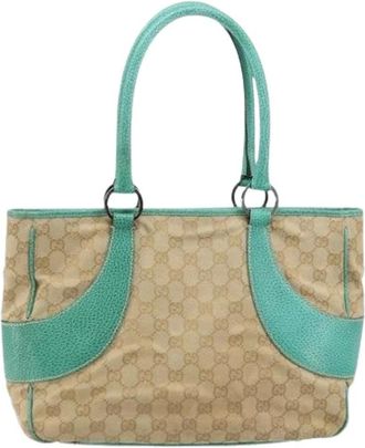 Gucci Pre-owned Handbags, female, Beige, Size: ONE SIZE Pre-owned Canvas Handbag
