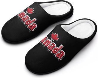 Generic Canada Flag Mens Slippers Comfortable And Non-slip Cotton Slipper Shoe for House
