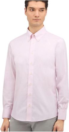 Brooks Brothers Slim Fit Non-Iron Stretch Supima Katoenen Overhemd met Button-Down Kraag - Heren - Zakelijke Overhemden - Roze - M - Katoen - Overhemden