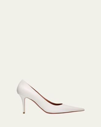 Amina Muaddi 90mm Barbara Leather Pointed-Toe Pumps