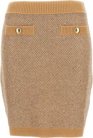 Elisabetta Franchi Ribbed Knit Wool Skirt