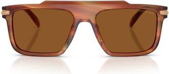 Michael Kors Boston 57mm Square Sunglasses in Brown Horn /Amber Mono at Nordstrom