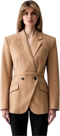 Karl Lagerfeld Dubbele-knoop blazer - Dames - Blazers - Bruin - S - Leer - Jassen