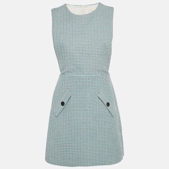 Maje Blue Patterned Cotton Riopa Mini Dress