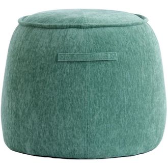 Light & Living Pouf SIBIU rotondo in tessuto verde di Light & Living - &Oslash;50x40 cm