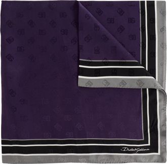 Dolce & Gabbana Silk Scarf - Heren - Zijden sjaals - Paars - ONE Size - Accessoires