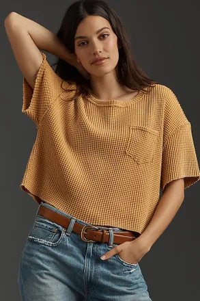 Pilcro Short-Sleeve Waffle Tee