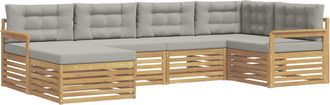 vidaXL Conjunto De Sof&aacute;s De Exterior 6 Uds. Blanco Y Gris Claro Vidaxl