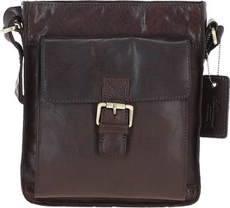 Ashwood Leather Mens Classic Side Bag - Chocolate - One Size