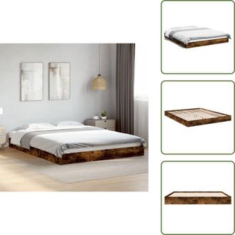 vidaXL Letto con doghe - vidaXL Giroletto senza Materasso Rovere Fumo 160x200 cm in Truciolato - Letto in compensato