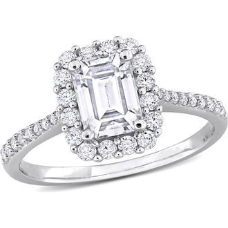 Delmar Dew Octagon Created Moissanite Ring in Silver at Nordstrom Rack, Size 6