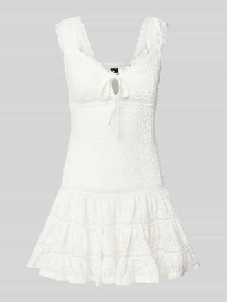 Gina Tricot Minikleid mit Lochspitze Modell Cornelia in Offwhite, Gr&ouml;&szlig;e L