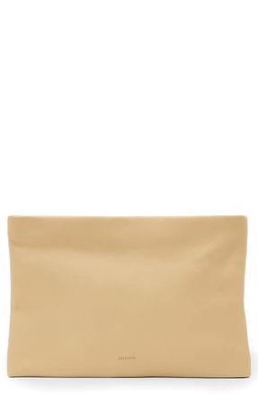 AllSaints Bettina Leather Clutch in Mellow Yellow at Nordstrom