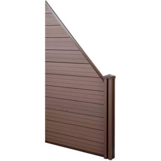 Hhg Hhg - Valla De Protecci&oacute;n Wpc Sarthe, Valla Cortaviento, Poste Wpc, Elemento De Prolongaci&oacute;n Acodado A La Derecha, 0,98m Marr&oacute;n