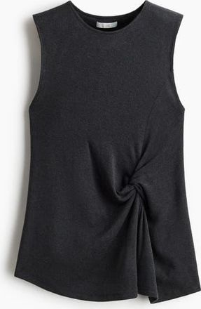 H&M Twist-detail Vest Top in Dark Gray Melange at Nordstrom, Size X-Small
