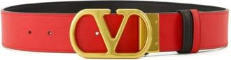 Valentino Garavani H 40 Reversible Riem - Dames - Riemen - Rood - 80 CM - Leer - Accessoires