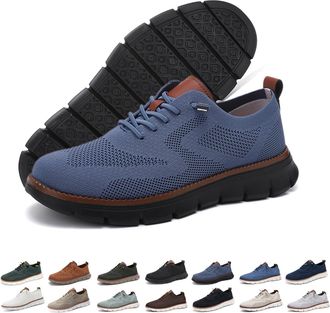 Generic Mens Urban Ultra Comfortable Mesh Dress Sneakers,Urban Ultra-Comfort Shoes,Business Casual Fashion Lightweight Walking Shoes (Light Blue A,4.5)