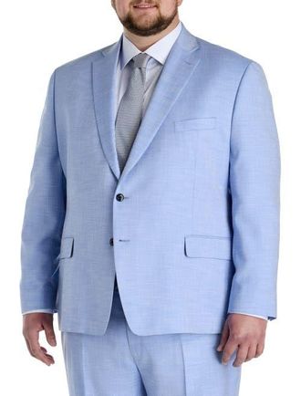 Michael Kors Big & Tall Textured Solid Suit Jacket in Blue at Nordstrom, Size 52