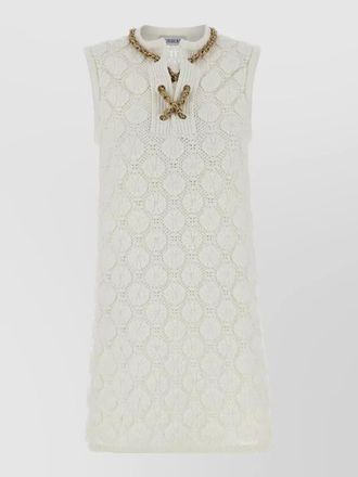 Burberry stretch crochet dress chain detail mini