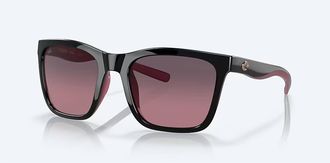 Costa Unisex Panga Polarized Sunglasses In Black Crystal / Fuchsia Rose Gradient