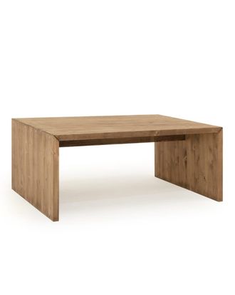 Deco Wood Mesa de centro de madera maciza en tono envejecido de 109,4x59x74cm
