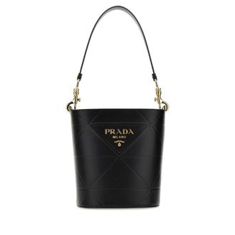 Prada Black Leather Bucket Bag