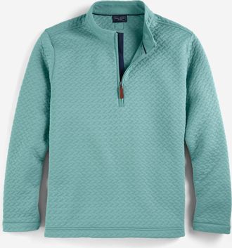 Cole Haan Mens Last Stitch Quarter Zip - Green Size Medium
