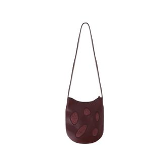 Niccol&ograve; Pasqualetti Burgundy Leather Shoulder Bag With Suede Accents
