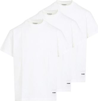 Jil Sander Classic Crew Neck T-Shirt Set Of Three In Cotton