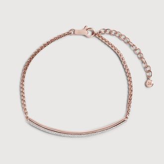 Monica Vinader Rose Gold Fiji Mini Bar Chain Bracelet