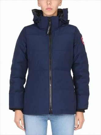 Canada Goose Structured Blue Quilted Down Coat With High Collar