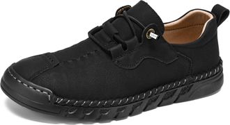 Generic Mens Leather Casual Shoes Comfortable Fashion Sneakers Loafers Lightweight Dress Walking Driving Hiking Shoes for Men (Black,6.5)