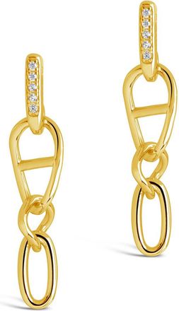 Sterling Forever Sterling Silver Chicago CZ Chain Drop Earrings