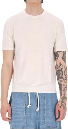 Roberto Collina T-shirt in jersey di lino - - Tops - Uomo - Beige - L