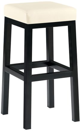 Clp Clp - Taburete De Bar Taylor Revestimiento De Polipiel Altura Del Asiento 78 Cm Estructura De Metal Negro Crema