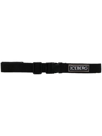 Iceberg logo-patch keychain - men - Cotton - One Size - Black