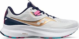 Saucony Womens Guide 15 Running Shoes In Prospect Glass/gold/pink/dark Blue