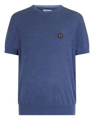Philipp Plein Round Neck T-Shirt Openwork Monogram