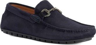 Dune London Brackon Leather Bit Loafer in Navy/Suede at Nordstrom, Size 13Us