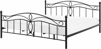 Beliani Beliani - Struttura Letto in Metallo Nero con Doghe Design Vintage 180 x 200 cm Antlia
