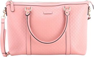 Gucci Pink Microguccissima Leather Britt Convertible Dome Satchel Medium (Authentic Pre-Loved)