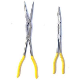 Trade Shop Trade Shop - Pinza Extra Lunga 340mm Becchi Lunghi Dritto A Doppio Snodo Per Valvole Molle